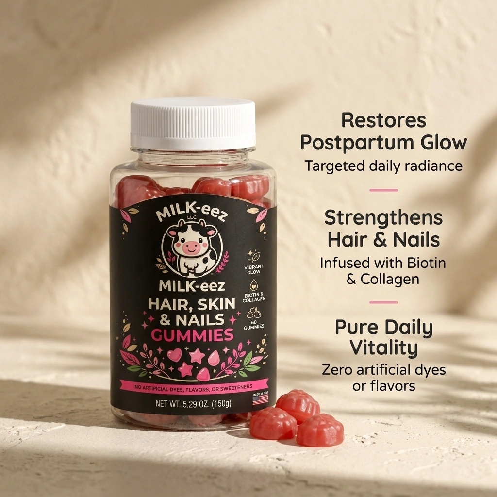 Postpartum hair and skin renewal in two daily chews