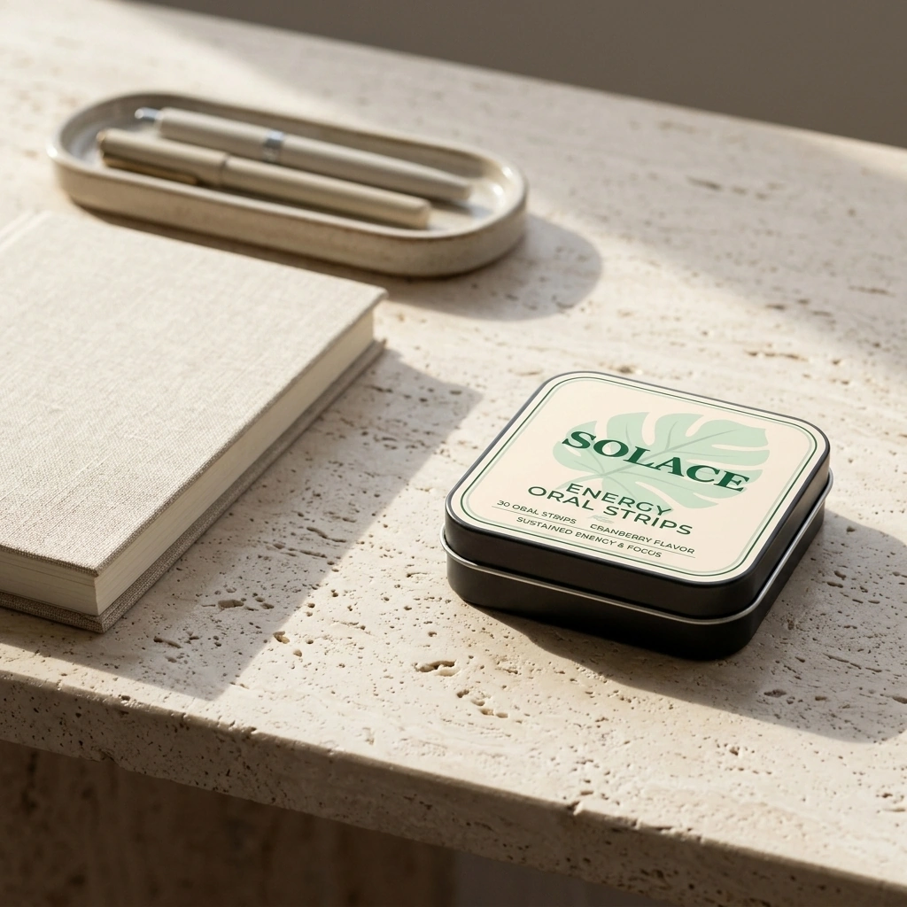Dissolving caffeine strips for steady focus without the crash