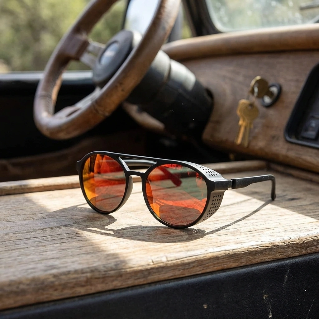 Polarized glare defense with ventilated side shields