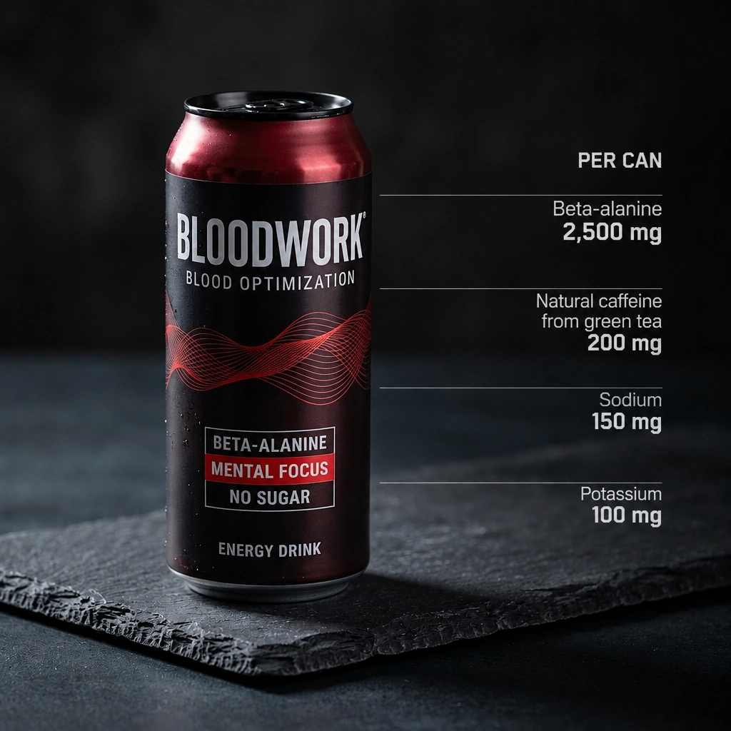 Cane-sweetened energy. Clearly listed active ingredients.