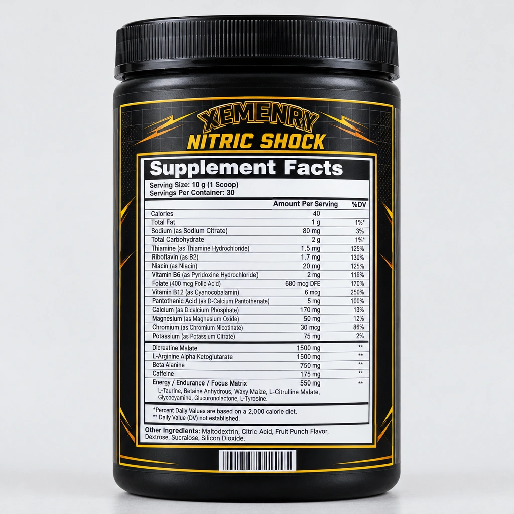 DE-RITE SUPPLEMENTS Nitric Shock Pre-Workout