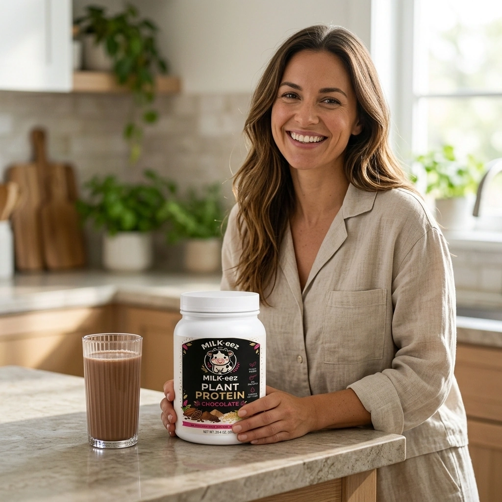 Plant Protein Chocolate being enjoyed