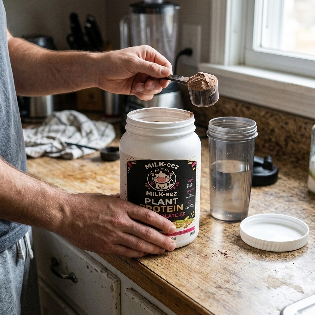 MILK-eez Plant Protein Chocolate tub
