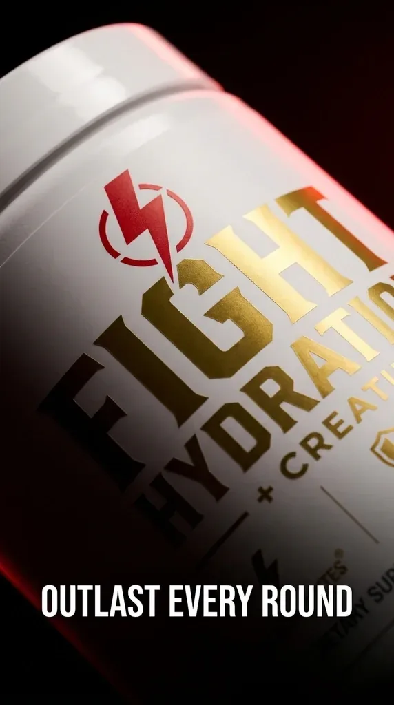 Fight Hydration tub with Outlast Every Round tagline