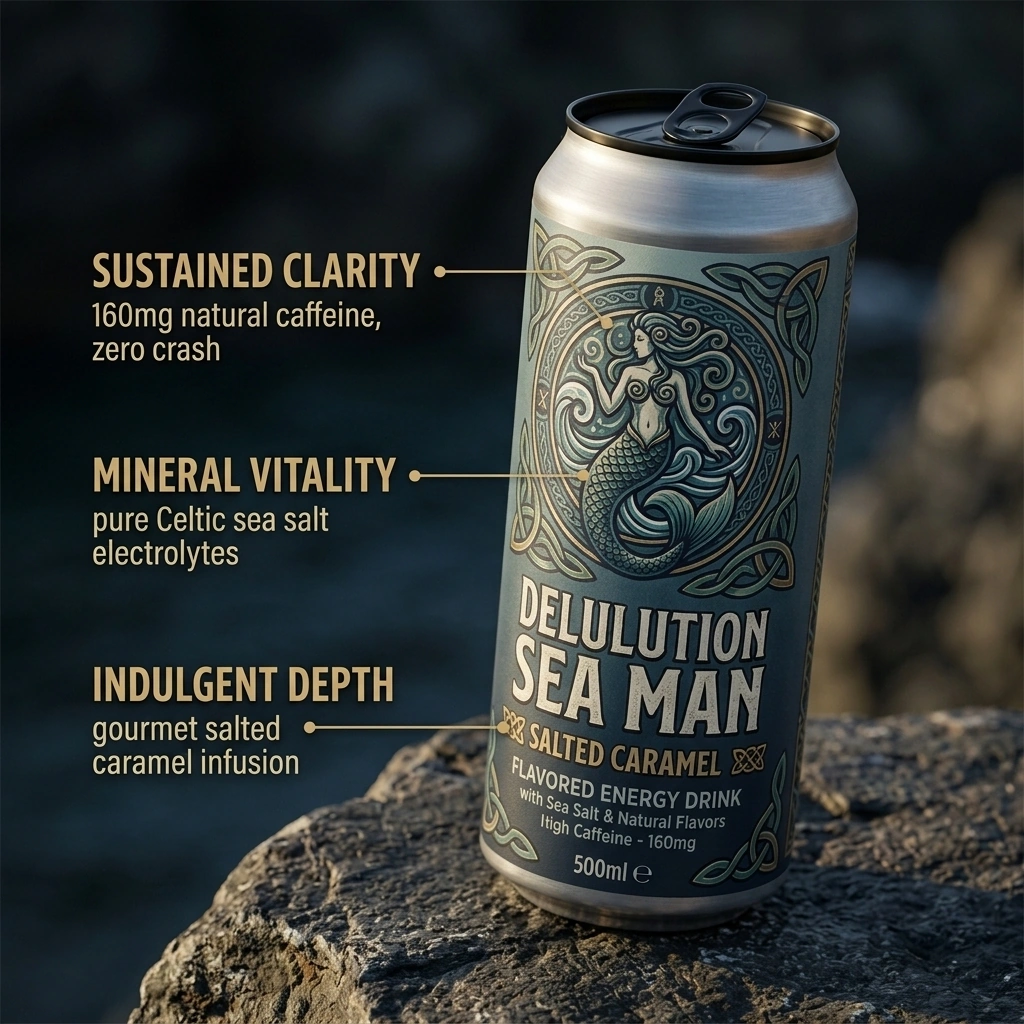 Delulution Sea Man Salted Caramel Energy Drink