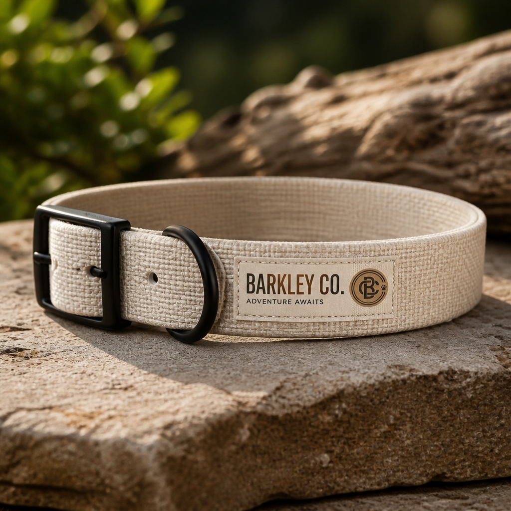 Barkley DOG Co. heavy textured woven webbing collar with hardware
