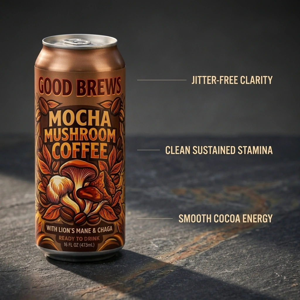 Mocha Mushroom Coffee, ready to drink