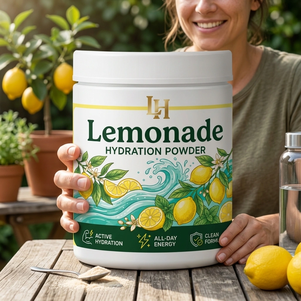 Electrolyte formula canister and fresh lemons