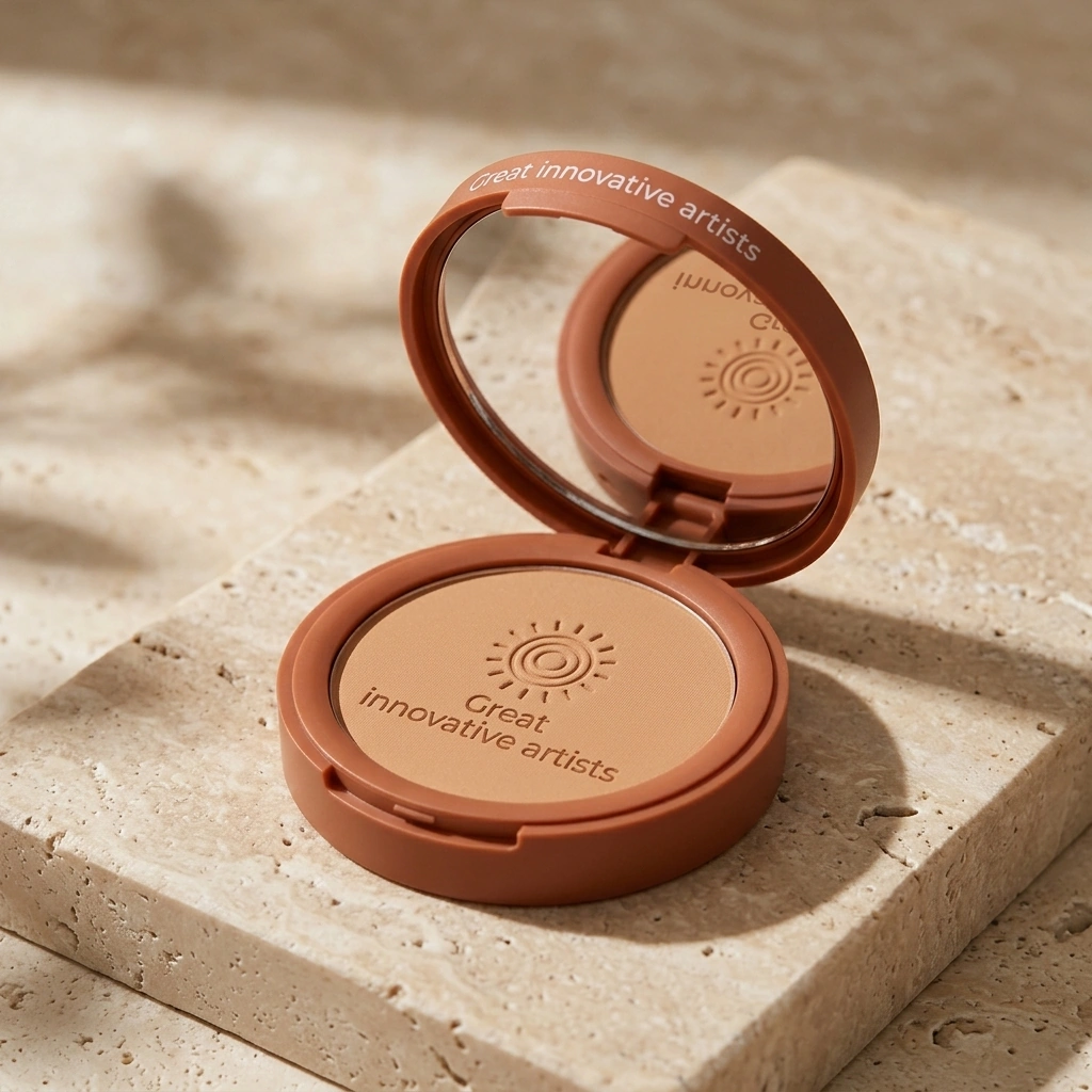 Artistic mineral powder application on skin