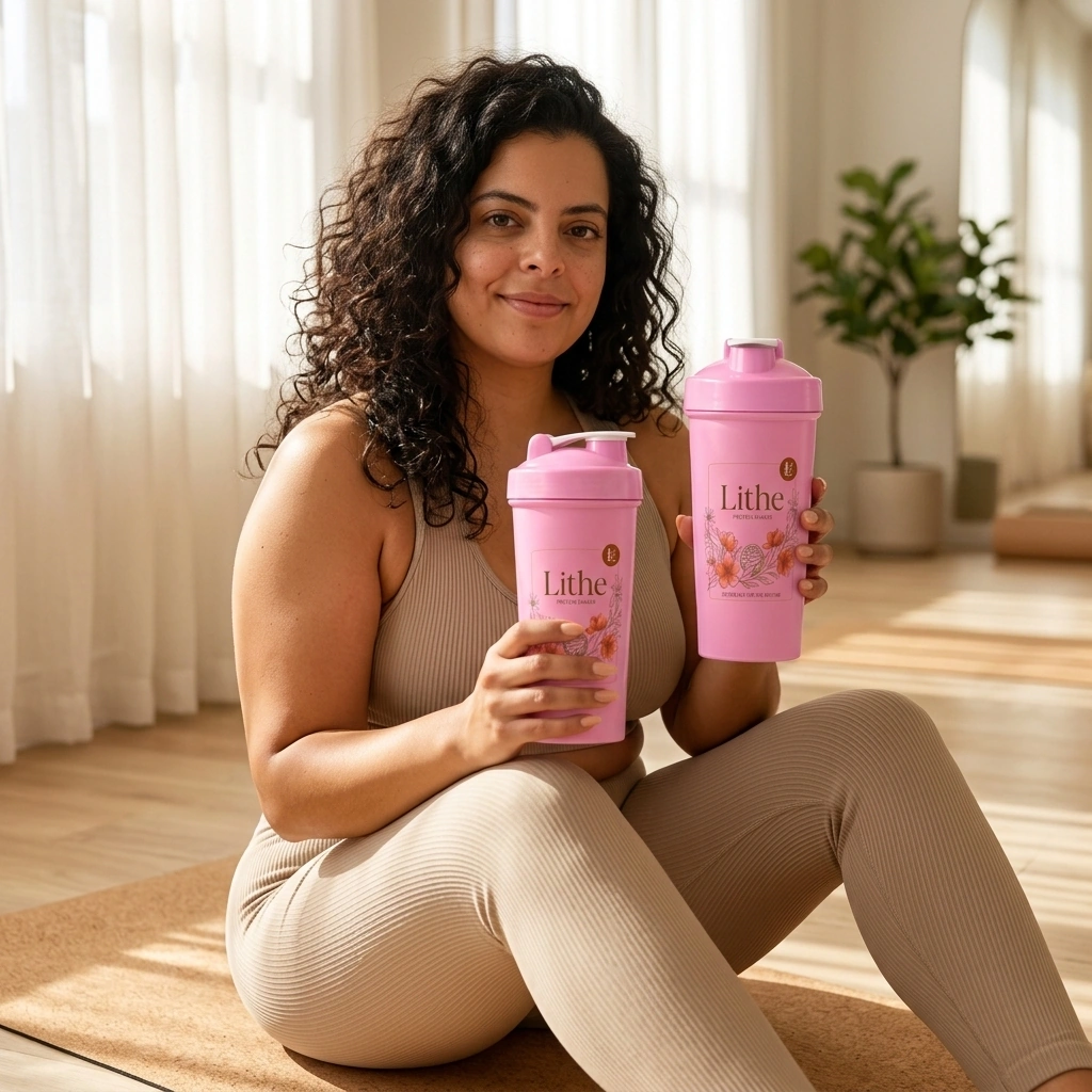 Stainless steel shaker bottle in soft pink for daily mixes