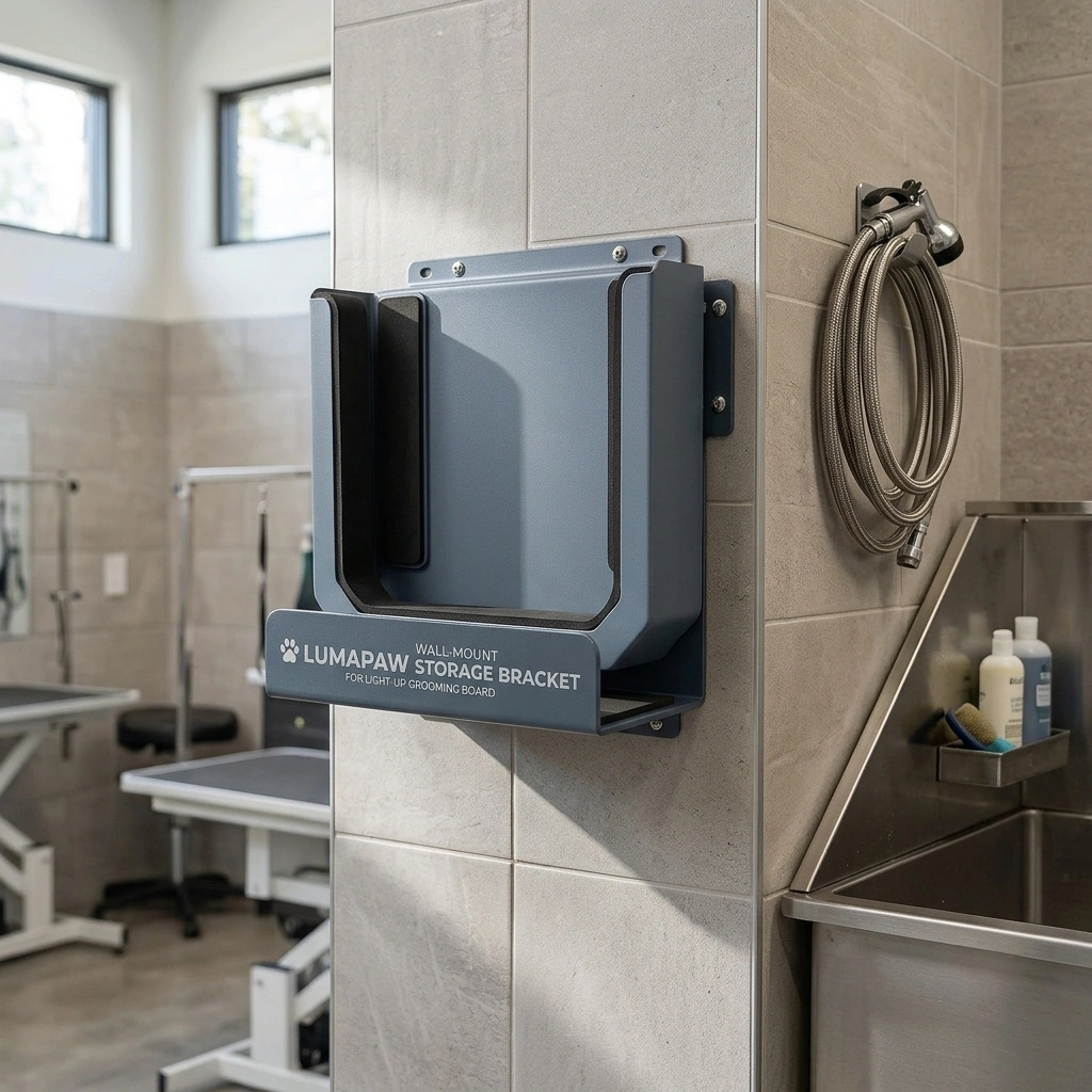 Wall-Mount Storage Bracket in a salon