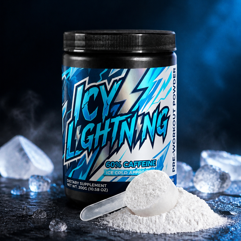 Icy Lightning product on dark glacial surface